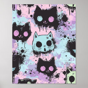 Schattigee Kawaii Pastel Gothic Patchwork Creepy C Poster