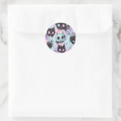 Schattigee Kawaii Pastel Gothic Patchwork Creepy C Ronde Sticker (Tas)