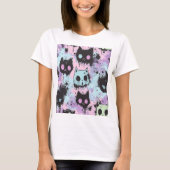 Schattigee Kawaii Pastel Gothic Patchwork Creepy C T-shirt (Voorkant)