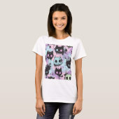 Schattigee Kawaii Pastel Gothic Patchwork Creepy C T-shirt (Voorkant volledig)