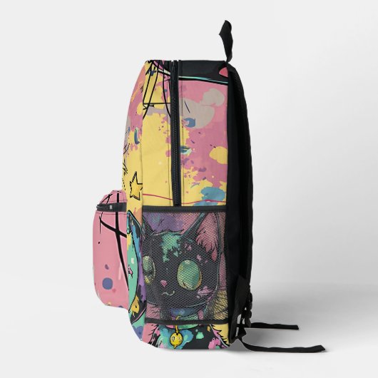 Schattigee Kawaii Pastel Gothic Patchwork Gothic C Bedrukte Rugzak (Rechts)