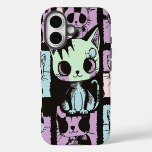 Schattigee Kawaii Pastel Gothic Patchwork Gothic C iPhone 16 Hoesje