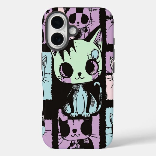 Schattigee Kawaii Pastel Gothic Patchwork Gothic C Case-Mate iPhone Case (Achterkant)