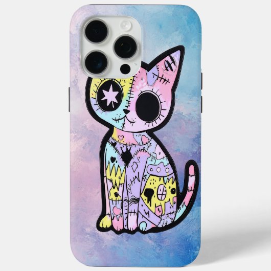 Schattigee Kawaii Pastel Gothic Patchwork Gothic C Case-Mate iPhone Case (Achterkant)