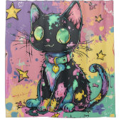 Schattigee Kawaii Pastel Gothic Patchwork Gothic C Douchegordijn (Voorkant)