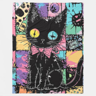 Schattigee Kawaii Pastel Gothic Patchwork Gothic C Fleece Deken