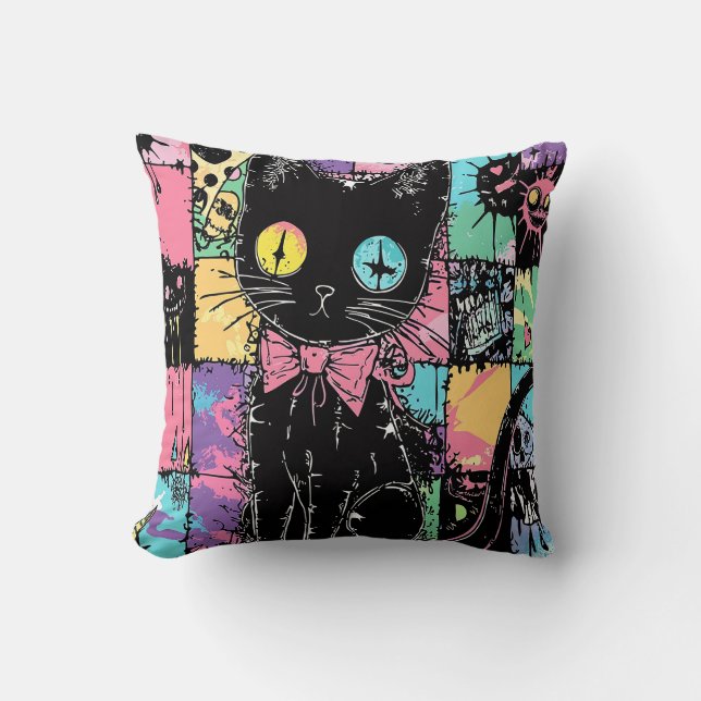 Schattigee Kawaii Pastel Gothic Patchwork Gothic C Kussen (Voorkant)