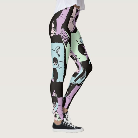 Schattigee Kawaii Pastel Gothic Patchwork Gothic C Leggings (Rechts)
