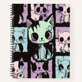Schattigee Kawaii Pastel Gothic Patchwork Gothic C Notitieboek (Voorkant)