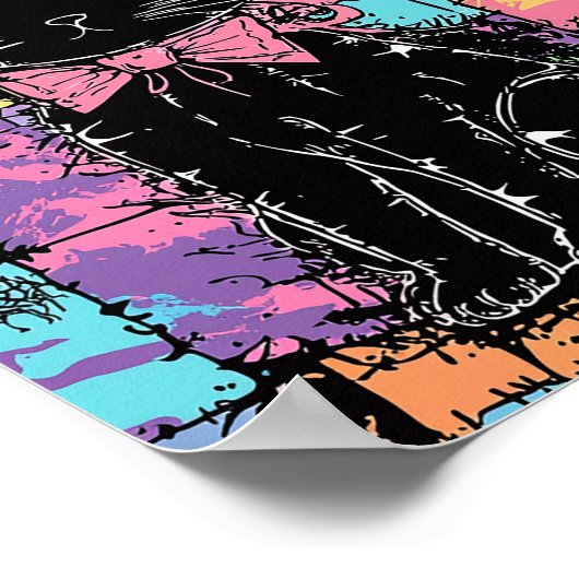 Schattigee Kawaii Pastel Gothic Patchwork Gothic C Poster (Hoek)