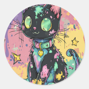 Schattigee Kawaii Pastel Gothic Patchwork Gothic C Ronde Sticker