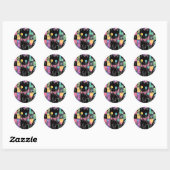 Schattigee Kawaii Pastel Gothic Patchwork Gothic C Ronde Sticker (Vel)