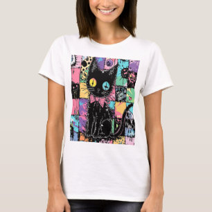 Schattigee Kawaii Pastel Gothic Patchwork Gothic C T-shirt