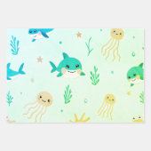 Schattigee kawaii pastel oceaandieren inpakpapier vel (Voorkant 3)