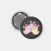 Schattigee kawaii pastelgeesten met sprankelende b magneet (Voorkant / Achterkant)