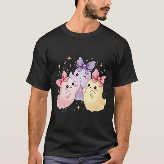 Schattigee kawaii pastelgeesten met sprankelende b t-shirt (Voorkant)
