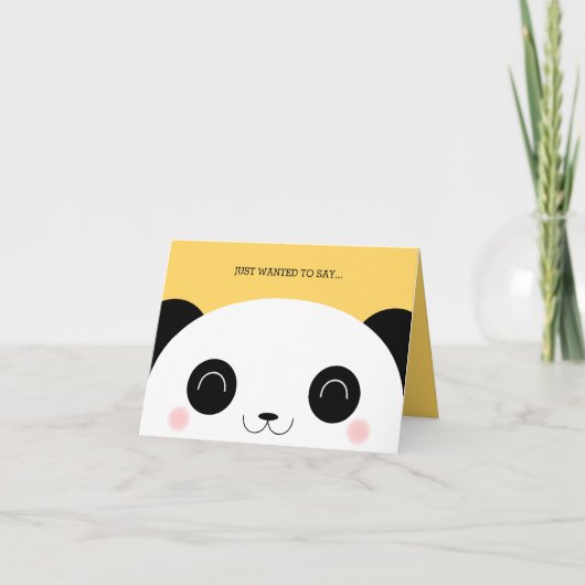 Schattigee Kawaii Peekaboo Panda Face Dank u Bedankkaart (Voorkant)