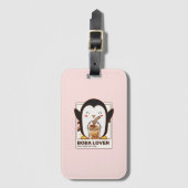 Schattigee Kawaii Penguin Boba Lover Bagagelabel (Voorkant (verticaal))