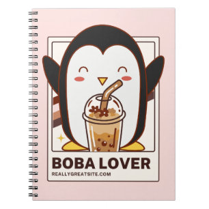 Schattigee Kawaii Penguin Boba Lover Notitieboek