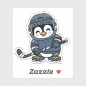Schattigee Kawaii Penguin in Hockey Outfit Fun Spo Sticker (Vel)