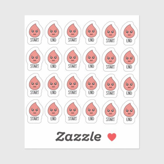 Schattigee Kawaii periode Tracker Cycle Menstruele Sticker (Vel)