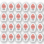 Schattigee Kawaii periode Tracker Cycle Menstruele Sticker (Voorkant)