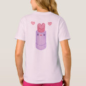 Schattigee kawaii Pink Heart Lipstick T-shirt (Achterkant)