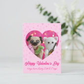Schattigee Kawaii Pink Pastel Hearts Valentijn's D Feestdagenkaart (Staand voorkant)