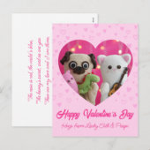 Schattigee Kawaii Pink Pastel Hearts Valentijn's D Feestdagenkaart (Voorkant / Achterkant)