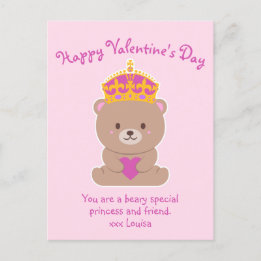 Schattigee Kawaii Pink Royal Beary Special Princes Briefkaart
