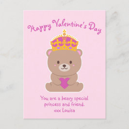 Schattigee Kawaii Pink Royal Beary Special Princes Briefkaart
