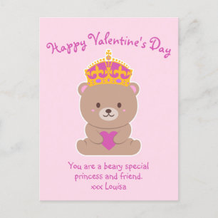 Schattigee Kawaii Pink Royal Beary Special Princes Briefkaart