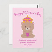 Schattigee Kawaii Pink Royal Beary Special Princes Briefkaart (Voorkant / Achterkant)