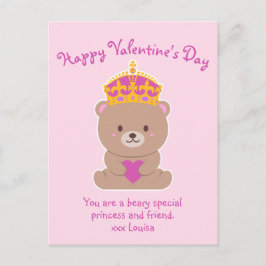 Schattigee Kawaii Pink Royal Beary Special Princes Briefkaart