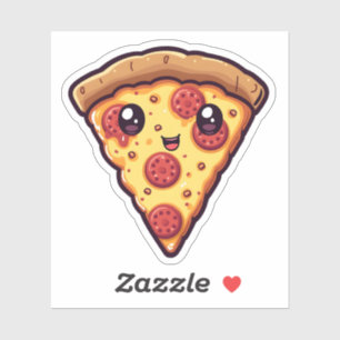 Schattigee Kawaii Pizza Slice Leuke Cartoon Pizza Sticker