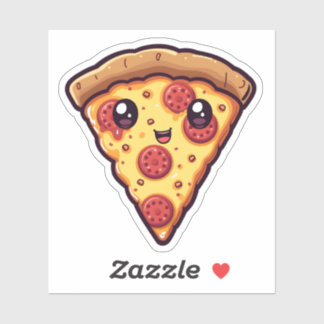 Schattigee Kawaii Pizza Slice Leuke Cartoon Pizza Sticker