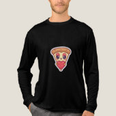 Schattigee Kawaii Pizza Slice met een hart Tri-Blend Shirt (Voorkant volledig)