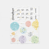 Schattigee Kawaii Planets sterren Baby Milestone Fleece Deken (Voorkant)