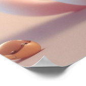 Schattigee Kawaii pluizige witte kat Poster (Hoek)