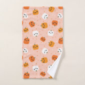 Schattigee Kawaii pompoen gezichten patroon Bad Handdoek (Handdoek)
