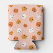 Schattigee Kawaii pompoen gezichten patroon Blikjeskoeler (Achterkant)