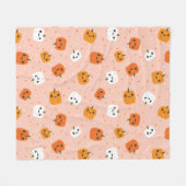 Schattigee Kawaii pompoen gezichten patroon Fleece Deken (Voorkant (Horizontaal))