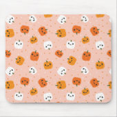 Schattigee Kawaii pompoen gezichten patroon Muismat (Voorkant)