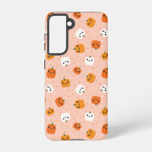 Schattigee Kawaii pompoen gezichten patroon Samsung Galaxy Hoesje