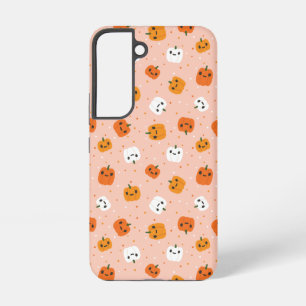 Schattigee Kawaii pompoen gezichten patroon Samsung Galaxy Hoesje
