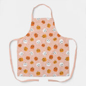 Schattigee Kawaii pompoen gezichten patroon Schort (Voorkant)