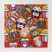 Schattigee kawaii Popcorn Legpuzzel (Verticaal)