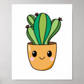 Schattigee Kawaii Potted Cactus Plant Art Poster (Voorkant)