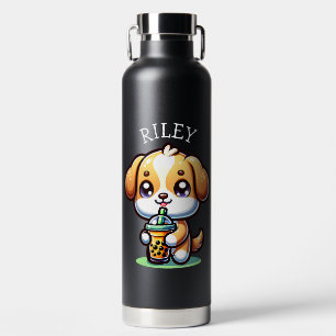 Schattigee Kawaii Puppy Dog met Bubble Tea Geperso Waterfles