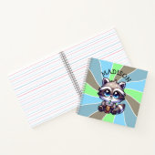 Schattigee Kawaii Raccoon met Bubble Tea Gepersona Notitieboek (Binnen)